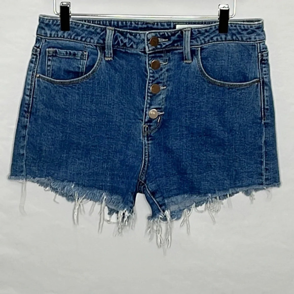 Treasure & Bond Foster Boyfriend High Rise Exposed Button Fly Cut Off Short - 29 - Picture 1 of 7